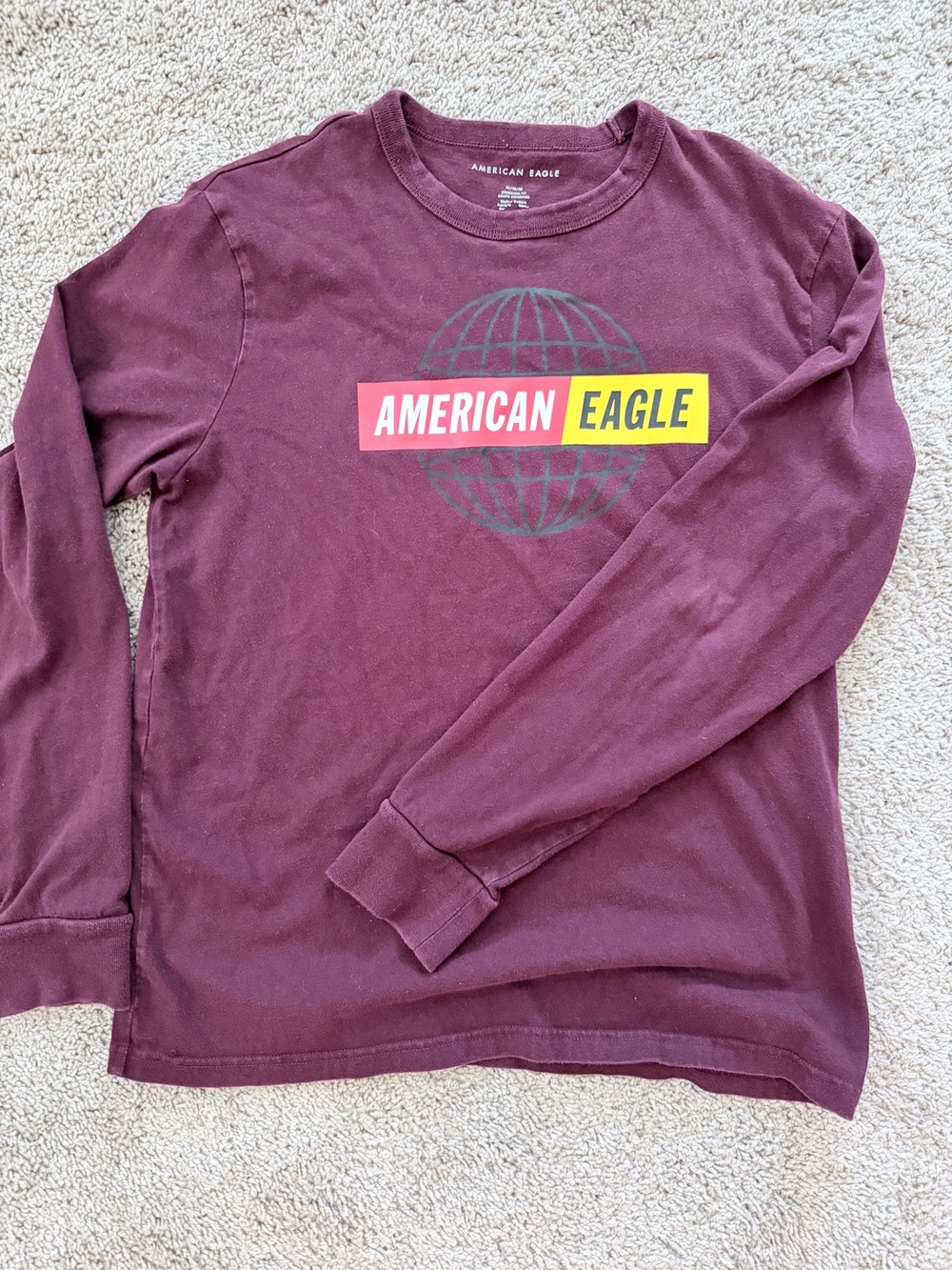 American Eagle Plum Long Sleeve Graphic Tee
